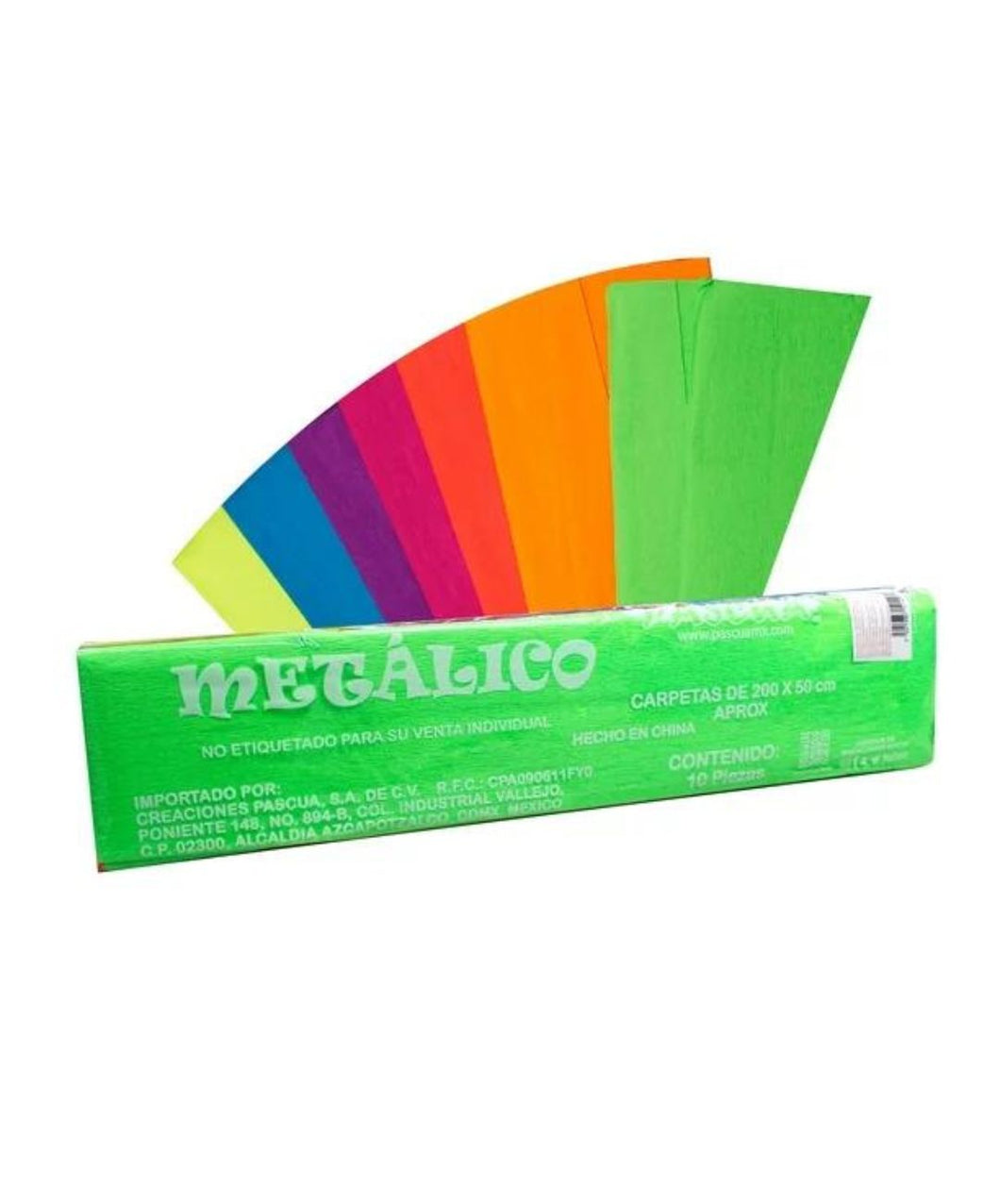 Papel Crepe Neon surtido c/10 pz Pascua